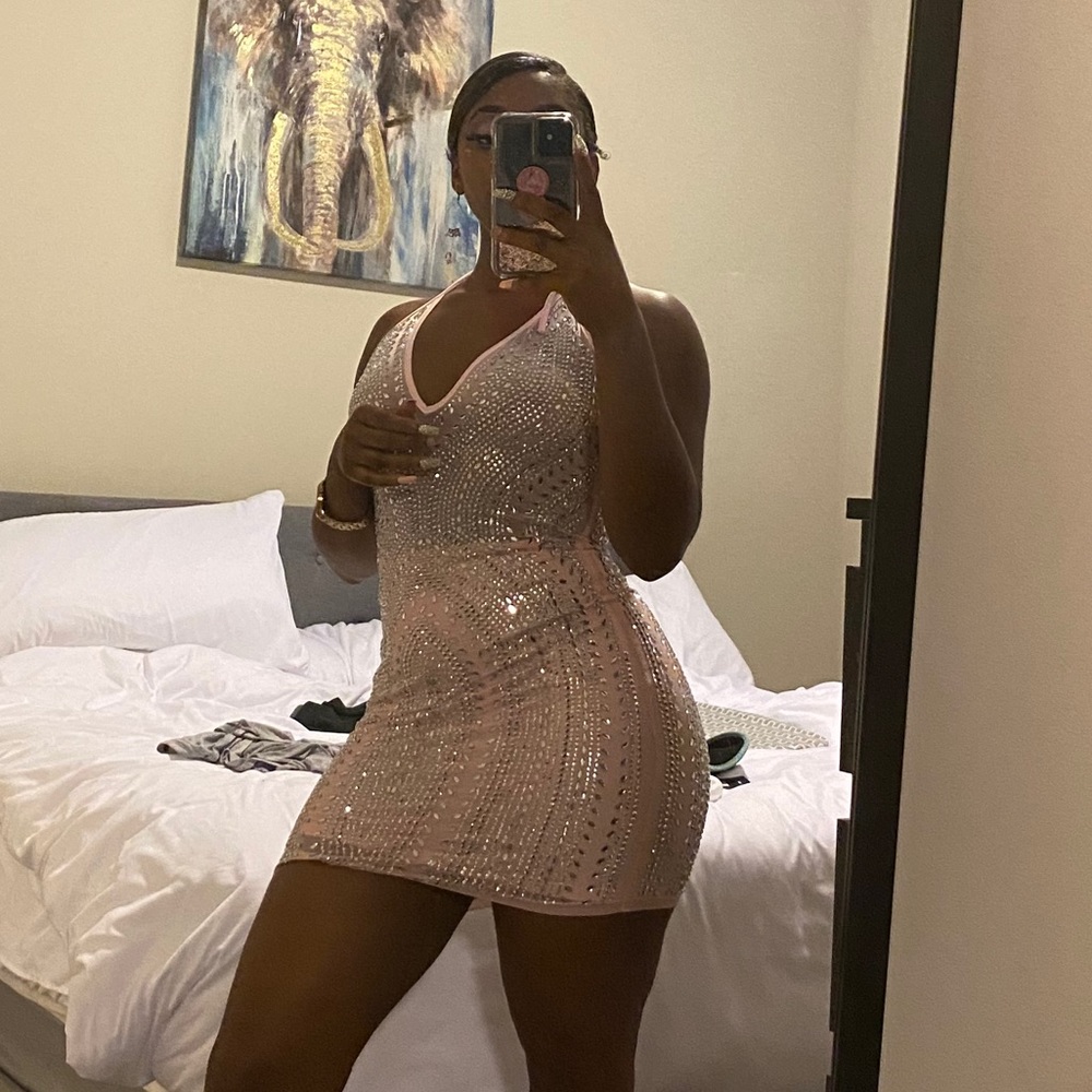 Sparkling baby doll dress & the back is out